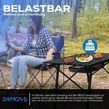 Складной кемпинговый черный стол 24MOVE