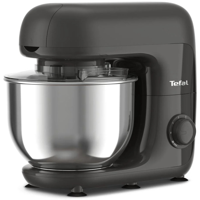 Tefal Кухонна машина Bake Essential 800Вт, чаша-метал, корпус-метал/пластик, насадок-4, чорний