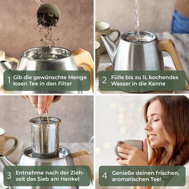 Чайник 1 л із ситечком-вставкою WALDWERK