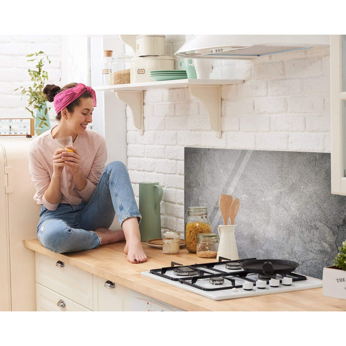 Стеклянный фартук из гранита и серого мрамора 60 х 60 см GRAZDesign