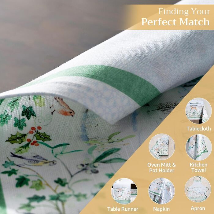 Бавовняні килимки для серветок, набір з 4 шт. , декоративні килимки для серветок, пасхальні килимки, що миються, для свят, вечерь, весни, літа (33 см x 48 см) (28 - Snowy World), 39Hermine 100