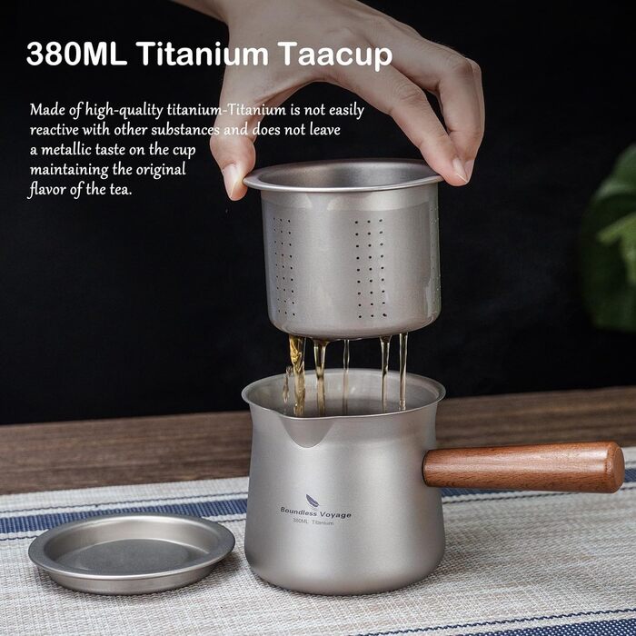 Титановий чайник для кемпінгу 380 мл Boundless Voyage
