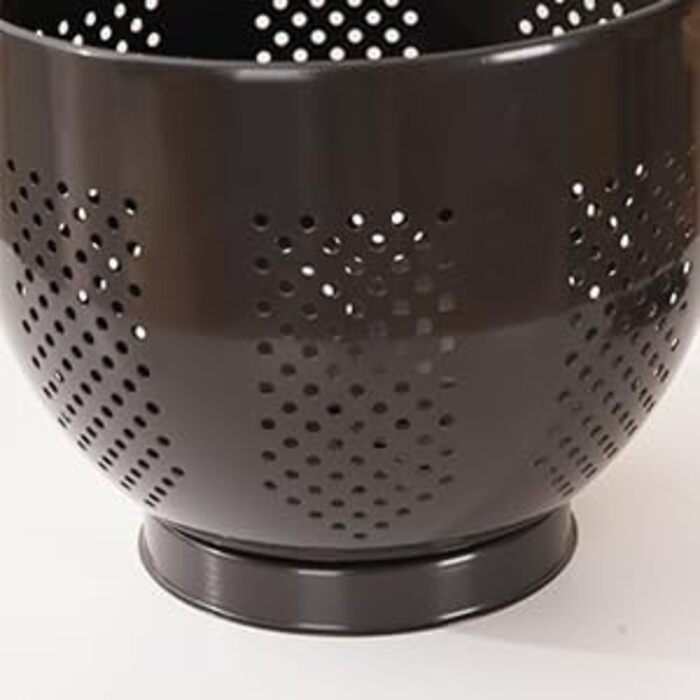 Металеве сито для пасти з дерев&39яною ручкою та стабільною основою, велике кухонне сито 22 см для пасти, овочів та фруктів, міцне кухонне сито (світло-чорне)