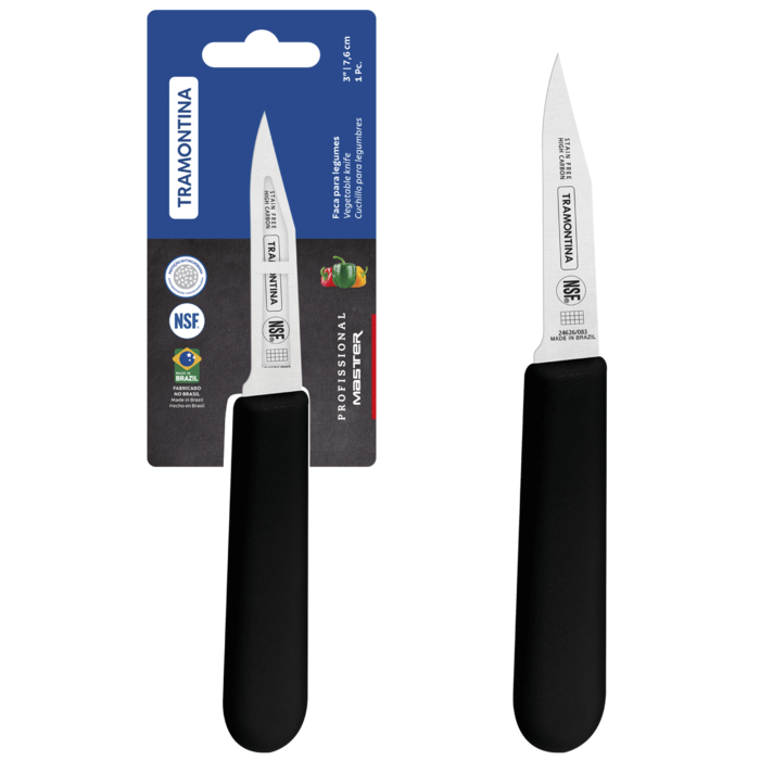 Нож для овощей Tramontina Profissional Master black, 76 мм (7081449)