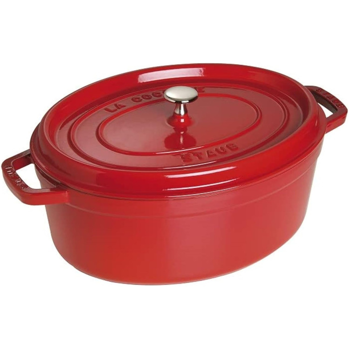 Чавунна жаровня/кокот STAUB, овальна 6,7 л, (37 см, вишнево-червона)