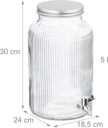 Диспенсер для напоїв з краном та кришкою 5 л Relaxdays