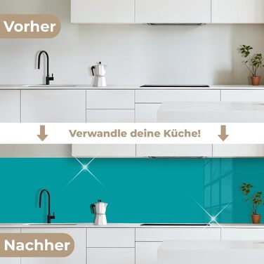 Кухонний фартух 60x250 см, самоклеючий фартух, кухонний фартух, кухонний фасад, самоклеючі кухонні фартухи - Осінь (Синій - Однотонний, 60 x 350 см)