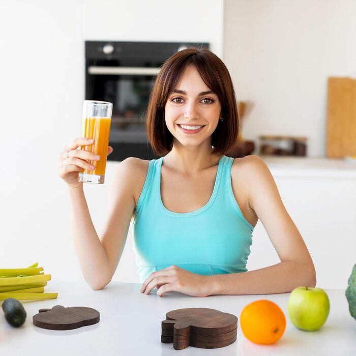 Набір підставок із натурального горіхового дерева 4 шт Generisch