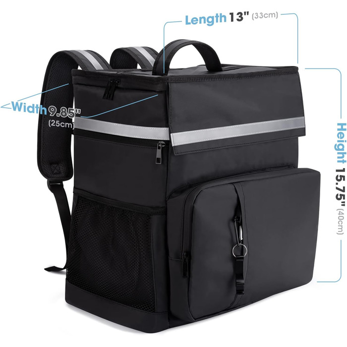 Велика 40-літрова герметична ізольована сумка-холодильник, рюкзак для пікніка з відкривачкою для пляшок, водонепроникна надлегка сумка-холодильник для кемпінгу, походів, барбекю, пікніків - чорна