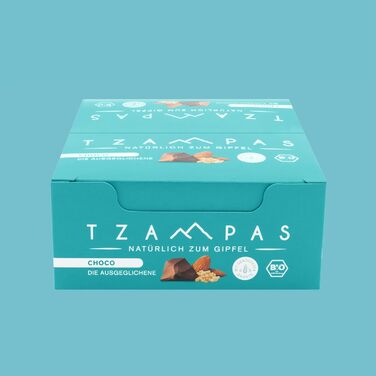Энергетические батончики с темным шоколадом и миндалем 16 x 40 г, Choco TZAMPAS