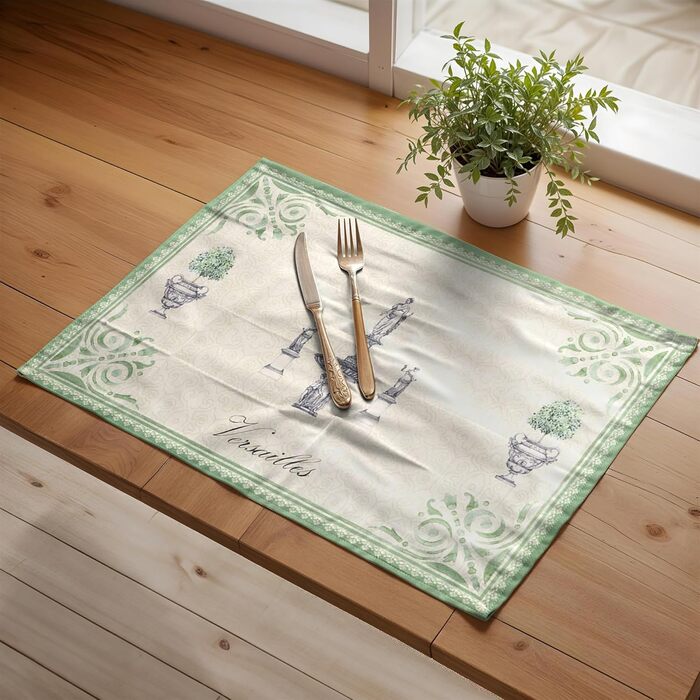 Серветки Maison d&39Hermine зі 100 бавовни, набір з 4 шт. , декоративні серветки, пасхальні серветки, які можна прати, для свят, вечерь, весни, літа (33 см x 48 см) (016 - Jardin du Roy)