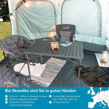 Алюминиевый раскладной стол 107 x 70 x 70 см серый Skandika