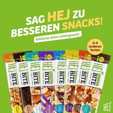 Органічні горіхові батончики HEJ Bite - Низьковуглеводна закуска з горіхами - Веганський енергетичний батончик з мигдалем, фундуком та арахісом - Без глютену - Мигдаль та морська сіль 12 x 40 г Мигдаль та морська сіль 12 шт. (упаковка з 1)