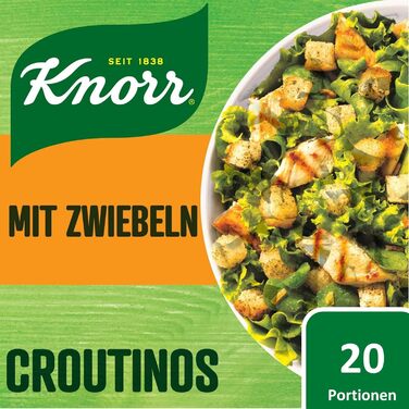 Салатні крутони Knorr з цибулею для смачного салату без додавання підсилювачів смаку 20 шт. по 25 г 1 г (20 шт.)