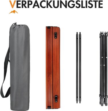 Складной походный стол для кемпинга коричневый Portal