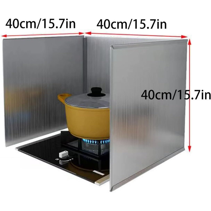 Кухонний фартух, складана стінка, захист від бризок, масляний бар&39єр, плита, складаний, нержавіюча сталь, жироварка, кухонний фартух (40x40x40 см)