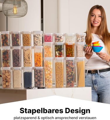 Набор из 24 контейнеров для хранения, прозрачный/белый XL Deco haus