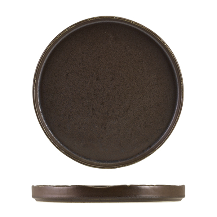 Тарелка презентационная с бортиком 26*h 2 см, Terra Porcelain Roko Cinder Black, GenWare