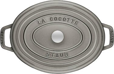 Чавунна жаровня/кокот STAUB, овальна 6,7 л, (17 см, графітово-сіра)