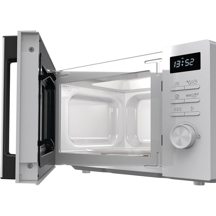 Мікрохвильова піч Gorenje MO20A3WH / 20 л / 800 Вт / AquaClean / AutoMenu / Сенсорне керування / LED дисплей / Функція розморожування / 5 рівнів потужності / Блокування від дітей / Електронна / Біла