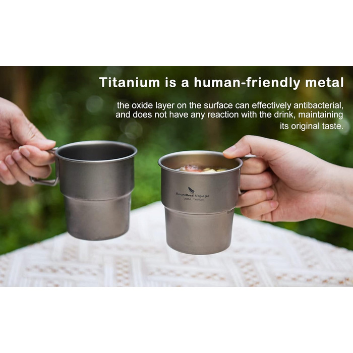 Титанова кавова кружка для кемпінгу 250 мл Boundless Voyage