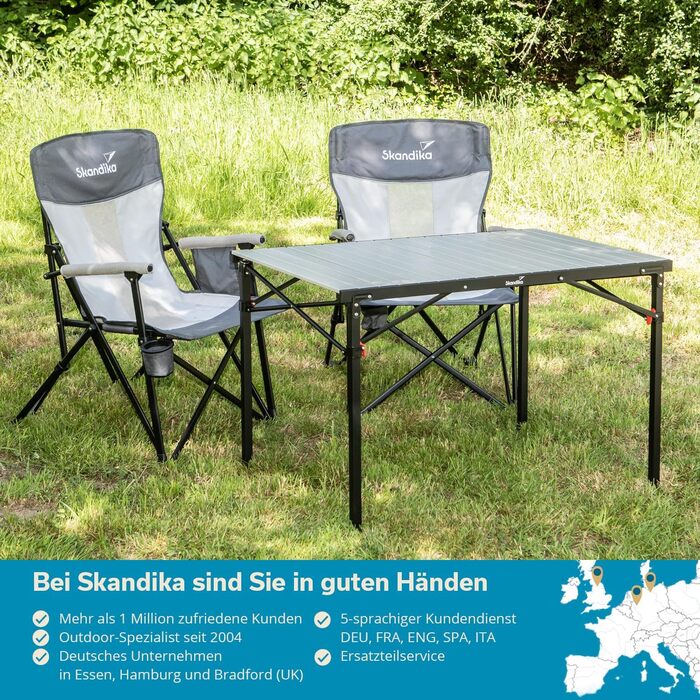 Алюминиевый раскладной стол 107 х 70 х 70 см Skandika