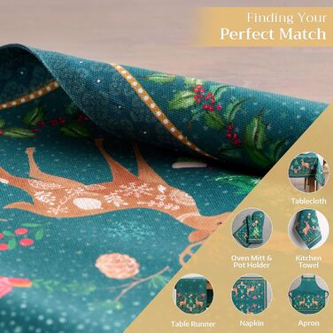 Бавовняні килимки, набір з 4 шт. , декоративні килимки, пасхальні килимки, що миються, для свят, вечерь, весни, літа (33 см x 48 см) (08 - Різдво Hygge), 39Hermine, 100