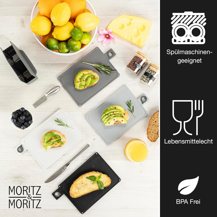 Набір обробних дошок 20,5 x 14,5 см з підставкою, 4 предмети Moritz & Moritz