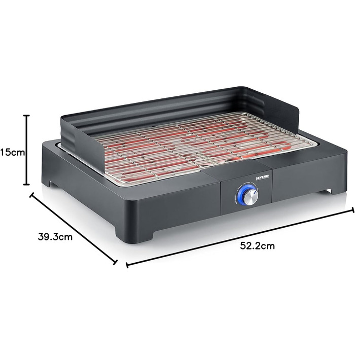 Настольный гриль с решеткой из нержавеющей стали для внутреннего и наружного применения, электрический гриль с быстрым запуском гриля, балконный гриль без риска ожогов, черный, PG 8565, 15