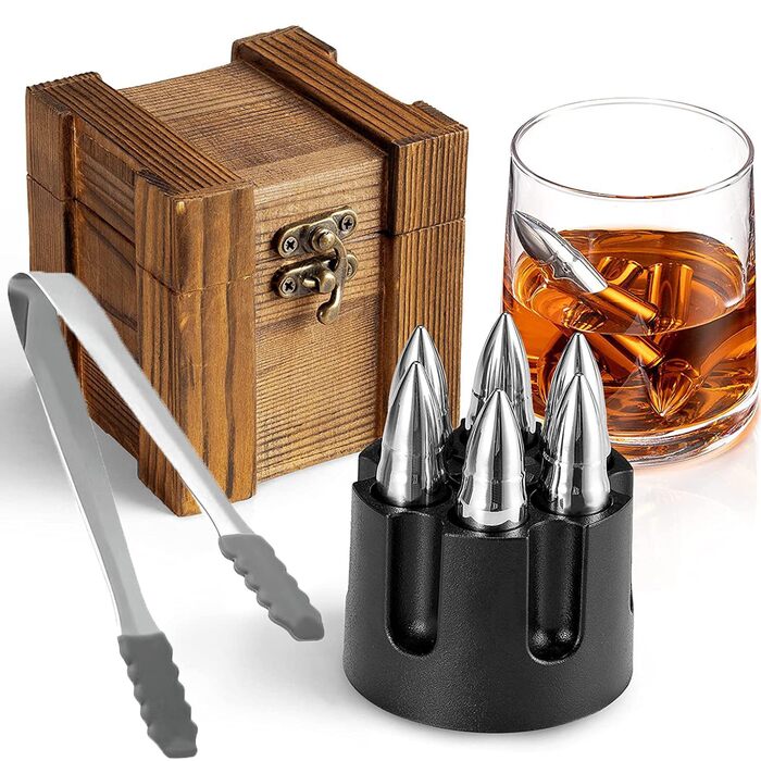 Набір з 6 каменів для віскі у вигляді набоїв YUEMING