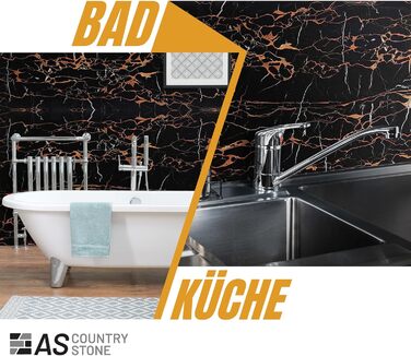 Стінові панелі AS Country Stone під мармур 60x120 см ПВХ-облицювання стіни з пластикових панелей для кухні, ванної кімнати тощо Панель кухонного фартуха (4 шт., Драган)