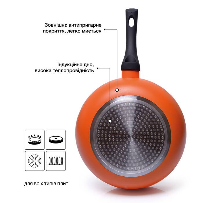 Глибока сковорідка Fissman PENETTA 24x7,7 см індукційна (4778)