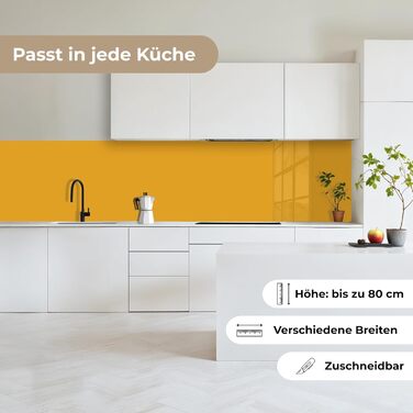 Кухонний фартух 60x250 см, самоклеючий фартух, кухонний фартух, кухонний фасад, самоклеючі кухонні фартухи - Осінь (Охристо-жовтий - Однотонний, 60 x 500 см)