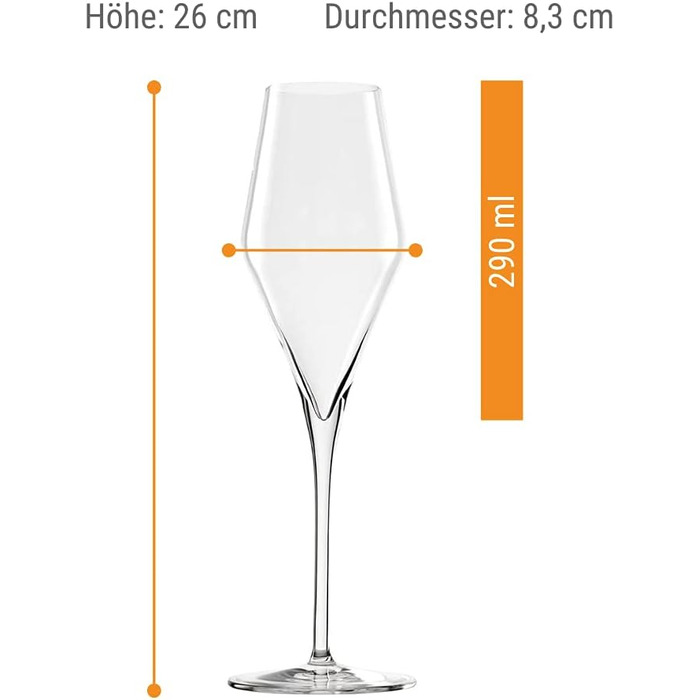 Набір із 6 келихів для шампанського 290 мл, Quatrophil Stölzle Lausitz