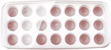 Льодогенератор Westmark Ice Cube Maker Cube форма для льоду з кришкою, для приготування 6 великих кубиків льоду, прозорий/червоний/білий пластик, без BPA, великий (круглий, маленький)