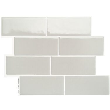 Наклейки для плитки, що самоклеяться - упаковка з 5 аркушів 29,36 см x 21,29 см - 3D самоклеючі ПВХ наклейки для плитки та фартуха для кухні, ванної кімнати та стін, кольорова та водонепроникна плитка (Cassandra Grey)