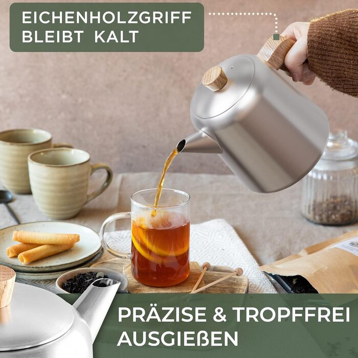 Чайник 1,1 л з підігрівачем WALDWERK