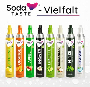 Набір для газування води, 4 предмети, класик + лимон, білий Mysoda Woody SodaTASTE