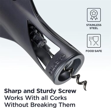 Професійний штопор-крило чорний Deiss