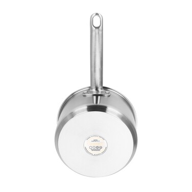 Ковш Fissman MASTER CHEF 18х10 см/2,3 л со стеклянной крышкой нержавеющая сталь (15095)