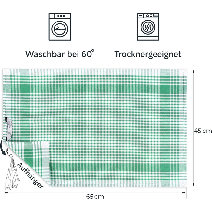 Набор полотенец из 10 предметов 45 x 65 см, зеленый LAYNENBURG