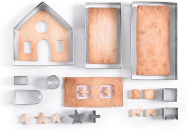 Набір з 10 форм для печива Пряниковий будиночок, нержавіюча сталь Baobiutin