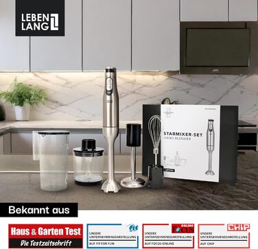 Ручний блендер 1200 Вт з набором аксесуарів та підставкою, 6 предметів Premium LEBENLANG