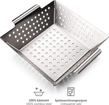 Кошик для гриля 21 x 21 x 6 см, нержавіюча сталь Blumtal