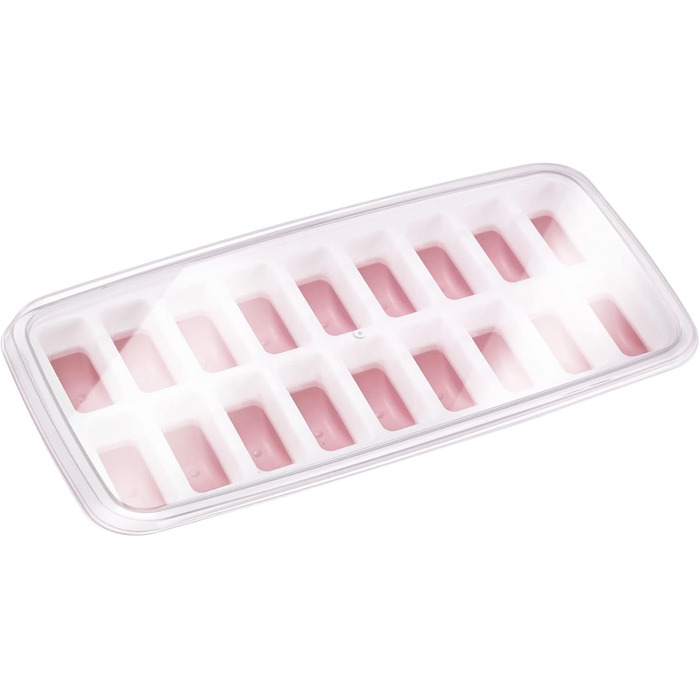 Льодогенератор Westmark Ice Cube Maker Cube форма для льоду з кришкою, для приготування 6 великих кубиків льоду, прозорий/червоний/білий пластик, без BPA, великий (напівкруглий, маленький)