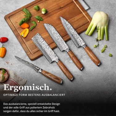 Набір кухонних ножів Wakoli Sycamore Damascus, 6 предметів ядро з VG10 (67 шарів), твердість 602 HRC, ручки з клена, хлібний ніж із серрейторною заточкою, магнітний тримач для ножів, професійні ножі для точного нарізання (каштановий колір)