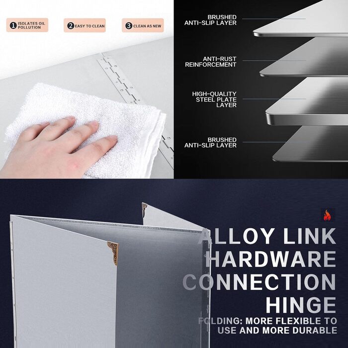 Настінний бризкозахисний екран для кухні 80 х 45 х 50 см Tauzveok