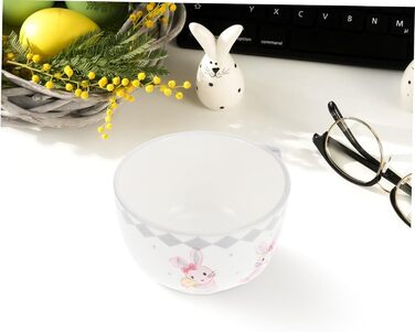 Керамічна тарілка для супу з візерунком кролика на Великдень NAMOARLY