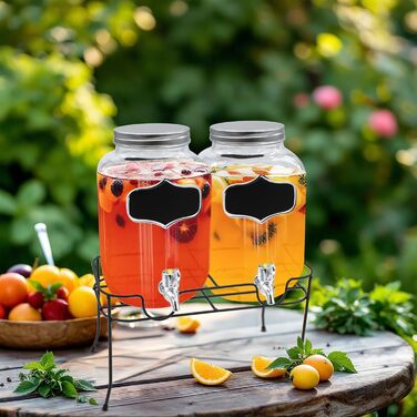 Набор диспенсеров для напитков 2 стеклянных по 4 л Spetebo