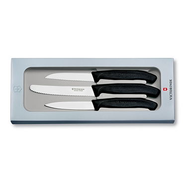 Набір кухонний Victorinox SwissClassic Paring Set 3 ножа з чорн. ручкою (8,8,11см) у подар.упак.